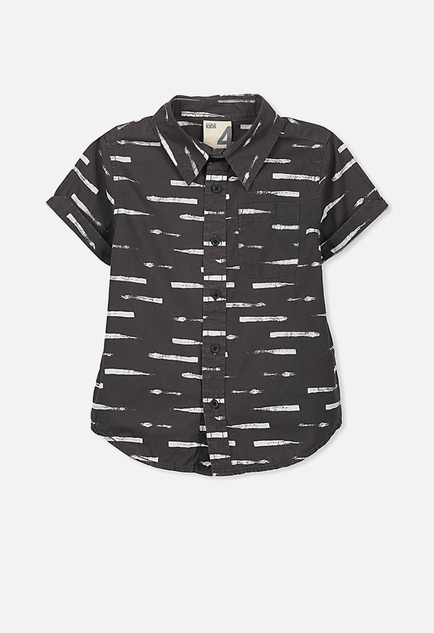 Cotton On - Kids jackson short sleeve shirt - black 