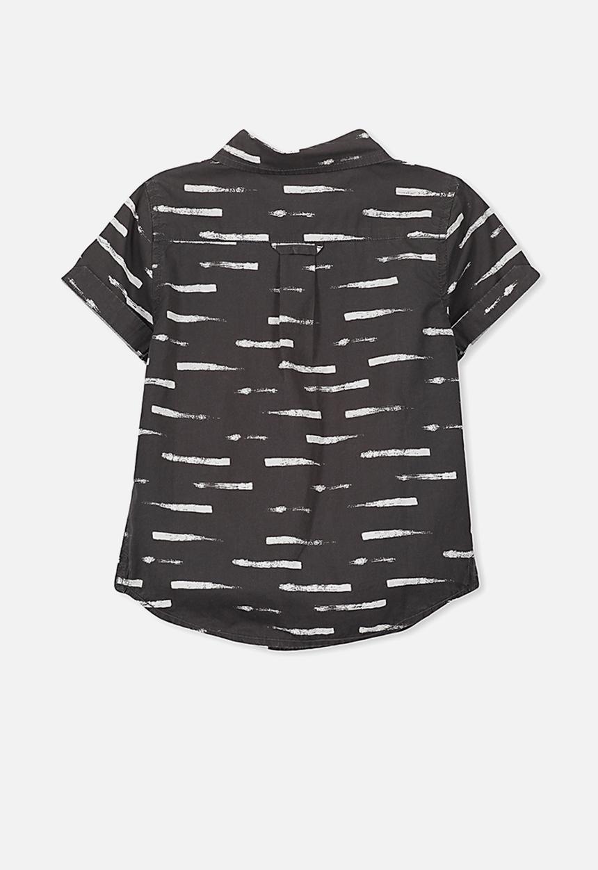 Cotton On - Kids jackson short sleeve shirt - black 
