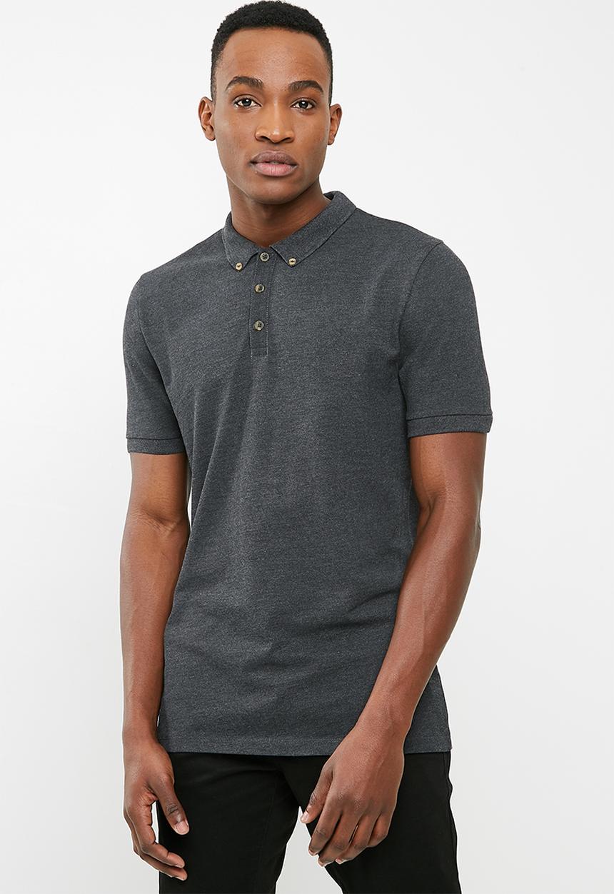 Superbalist - Pique slim fit polo - grey 