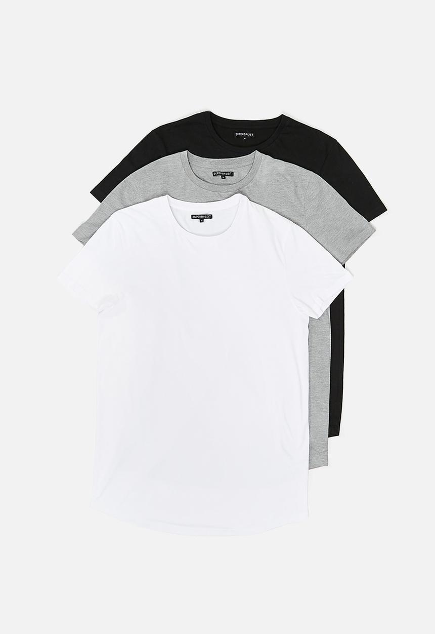Superbalist - Curved hem tee 3 pack - multi 