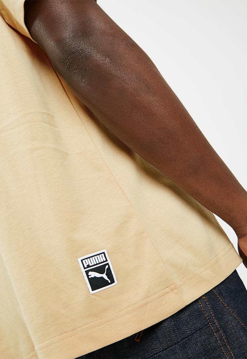 PUMA - Archive embossed print tee - beige