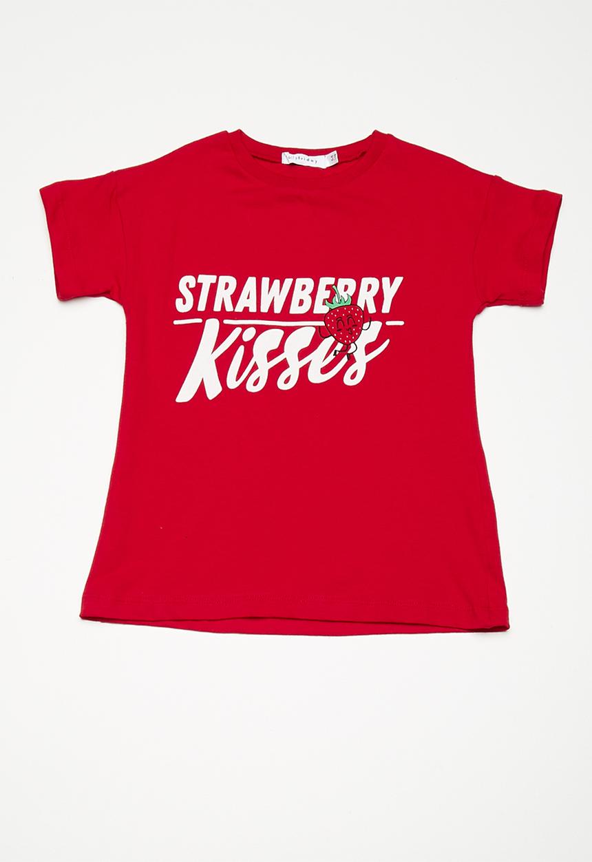 dailyfriday - Kids girls printed swing tee - red 