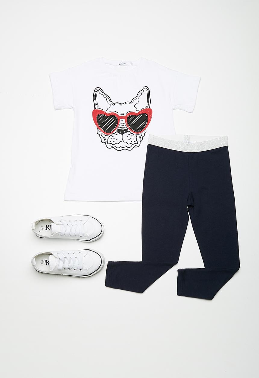 dailyfriday - Kids girls printed swing tee - white 