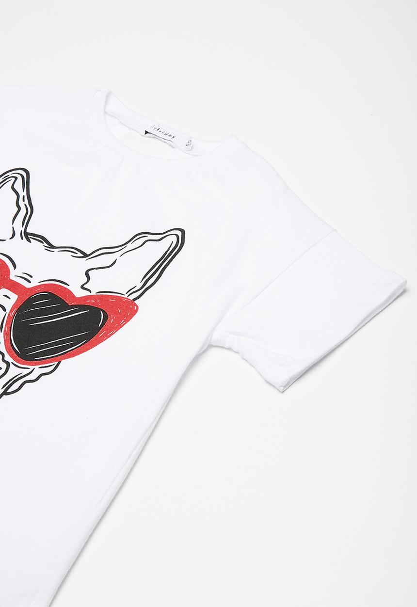dailyfriday - Kids girls printed swing tee - white 