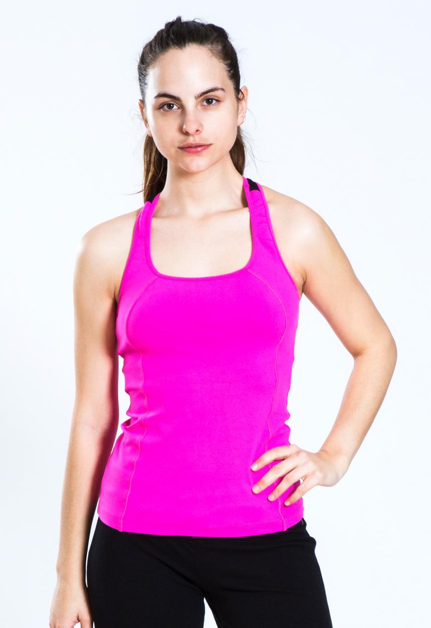 FIT Activewear - Sunny Singlet – Hot Pink & Black