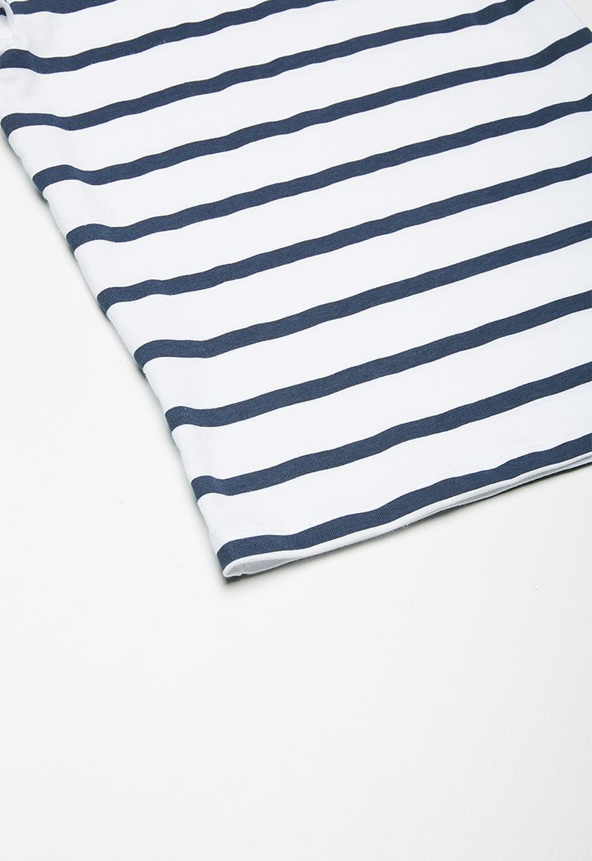 dailyfriday - Kids girls frill sleeve tee - blue & white 