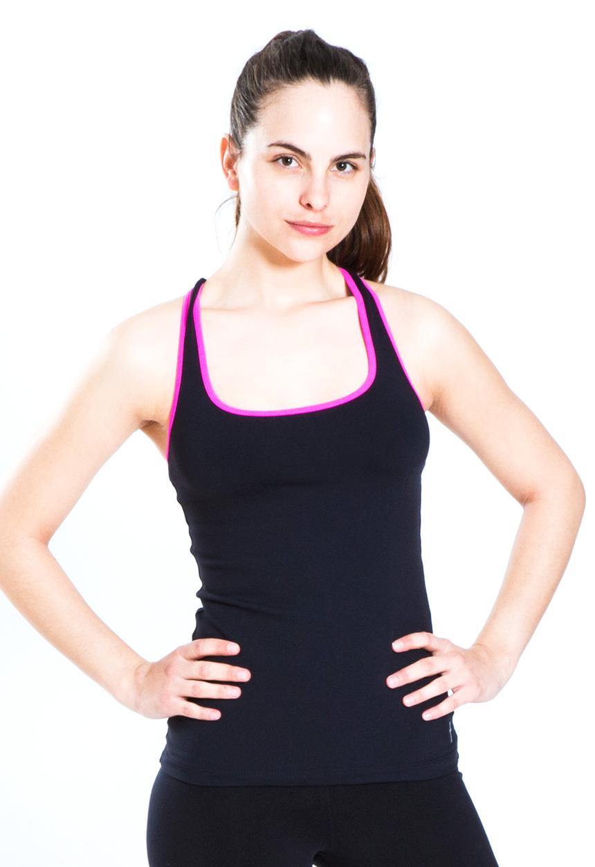 FIT Activewear - Superwoman Singlet – Black & Pink