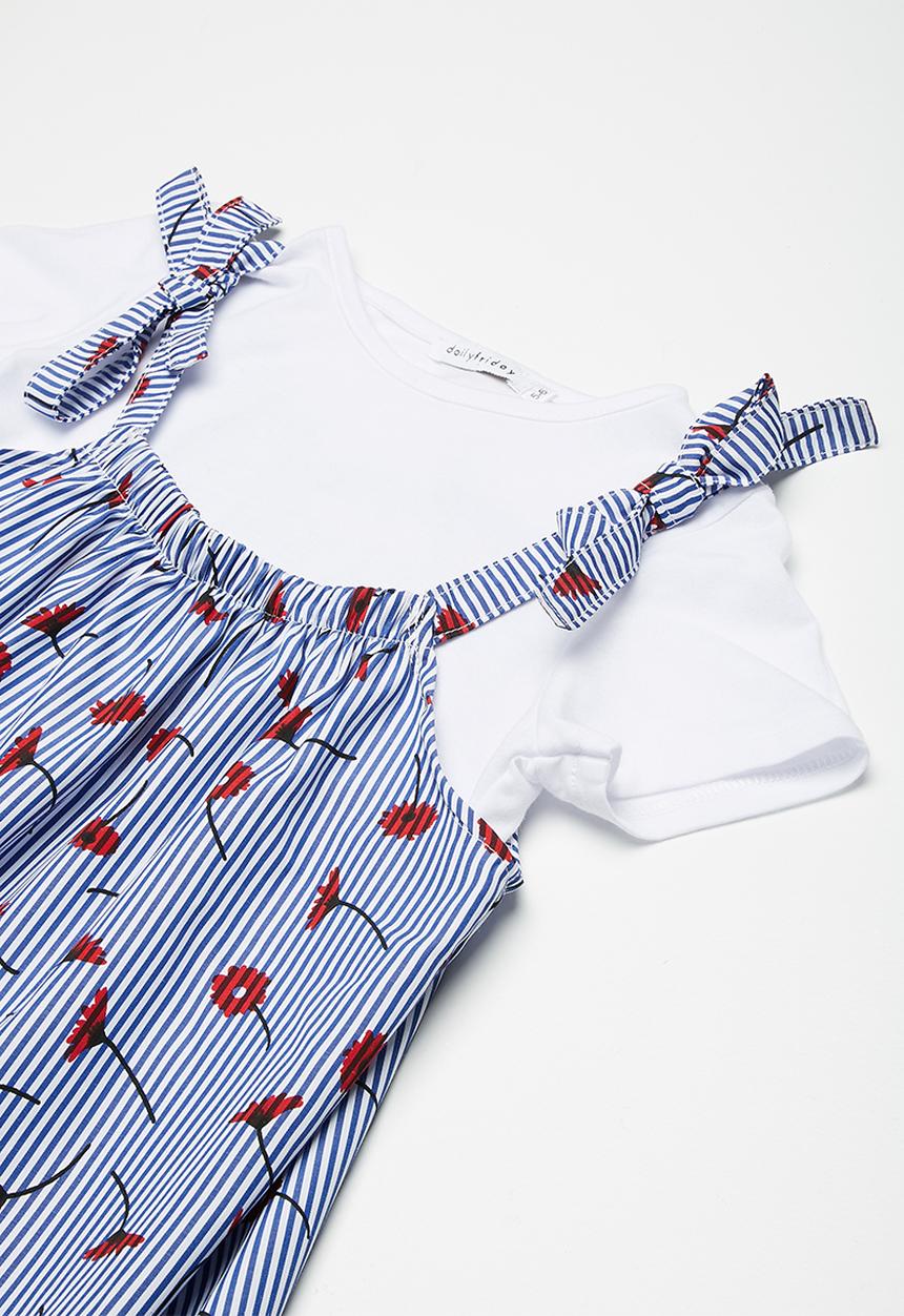 dailyfriday - Striped dress with white tee - multi