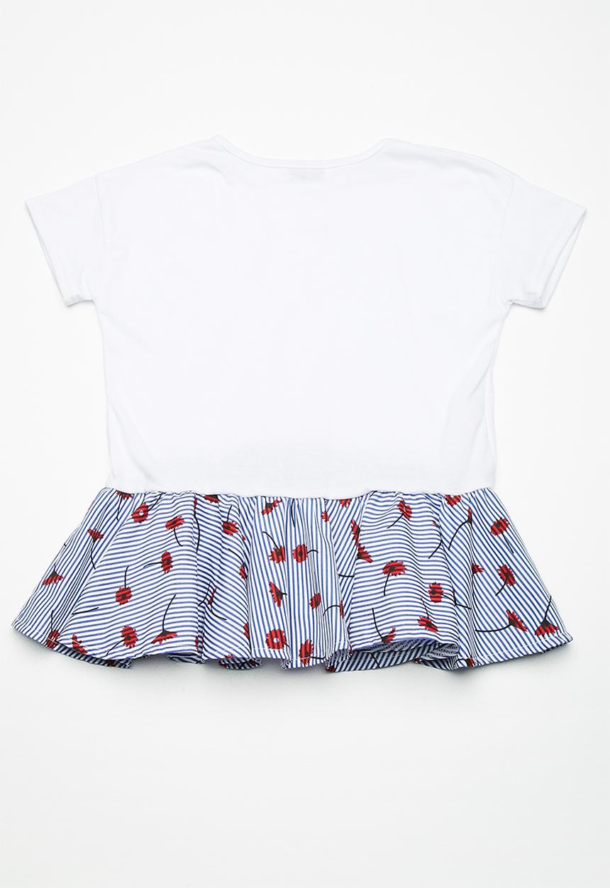 dailyfriday - Peplum tee - white & blue 