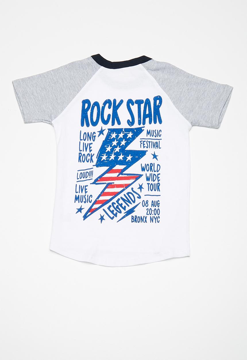 basicthread - Kids boys printed raglan tee - white 