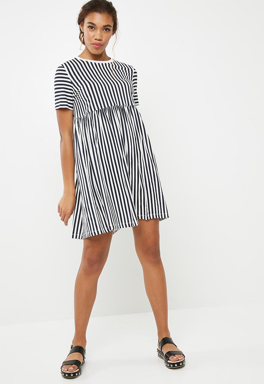 Noisy May - Freja stripe dress - navy 