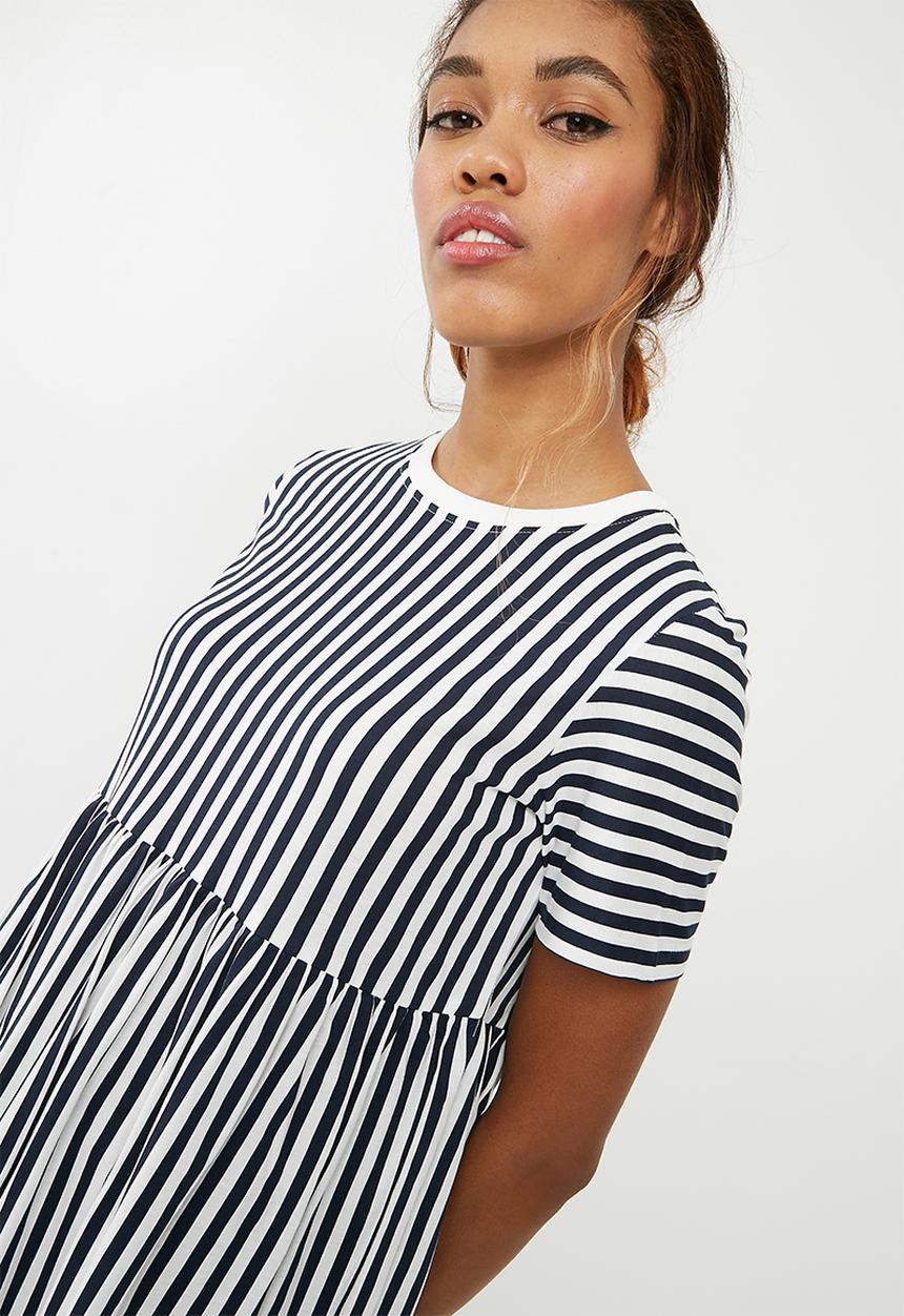 Noisy May - Freja stripe dress - navy 