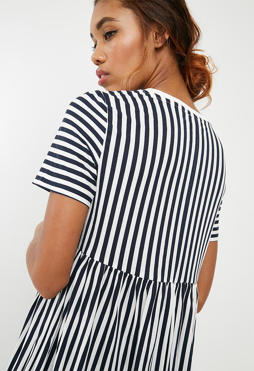 Noisy May - Freja stripe dress - navy 