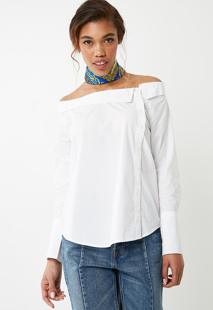 ONLY - Amanda off shoulder shirt - white 
