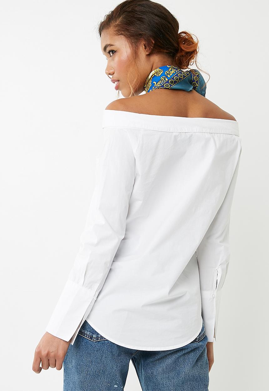 ONLY - Amanda off shoulder shirt - white 