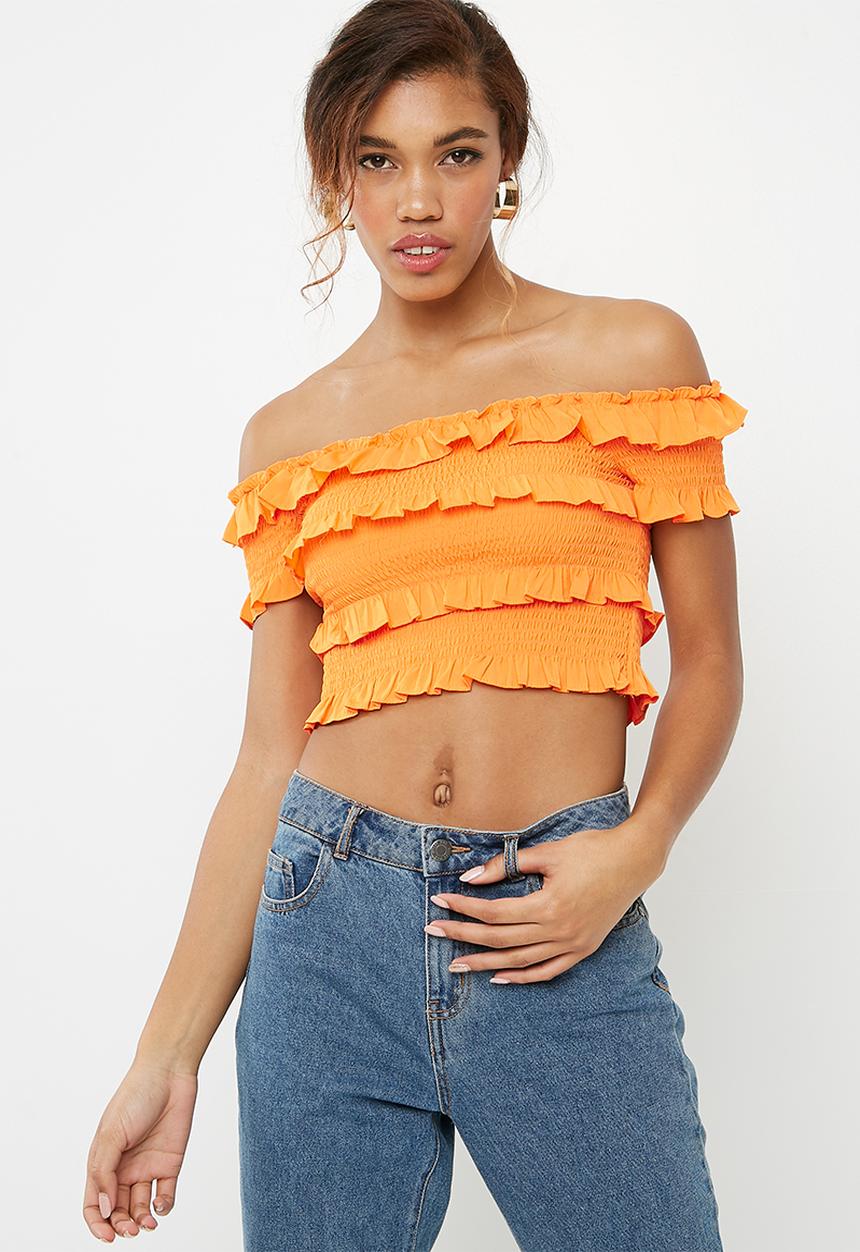Vero Moda - Gaston off shoulder top - orange 