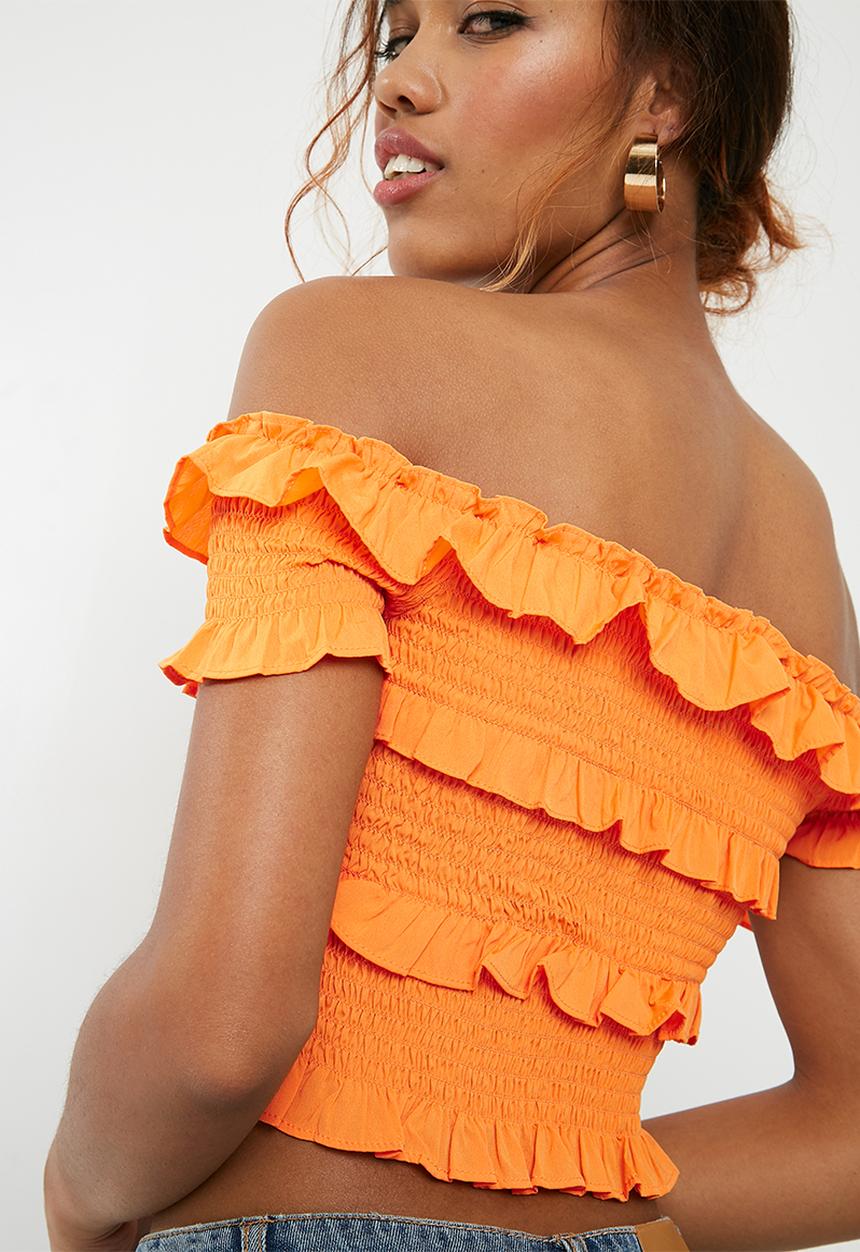 Vero Moda - Gaston off shoulder top - orange 