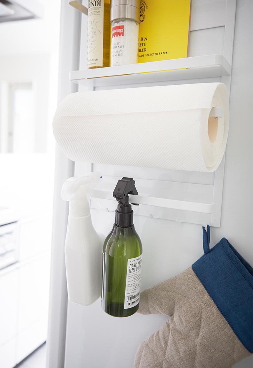 Yamazaki - Tower magnetic refrigerator side rack - white