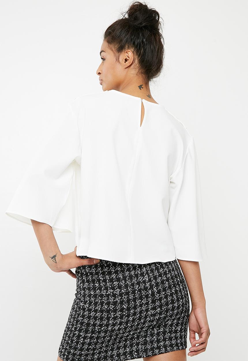 Superbalist - Cropped button detail blouse - white