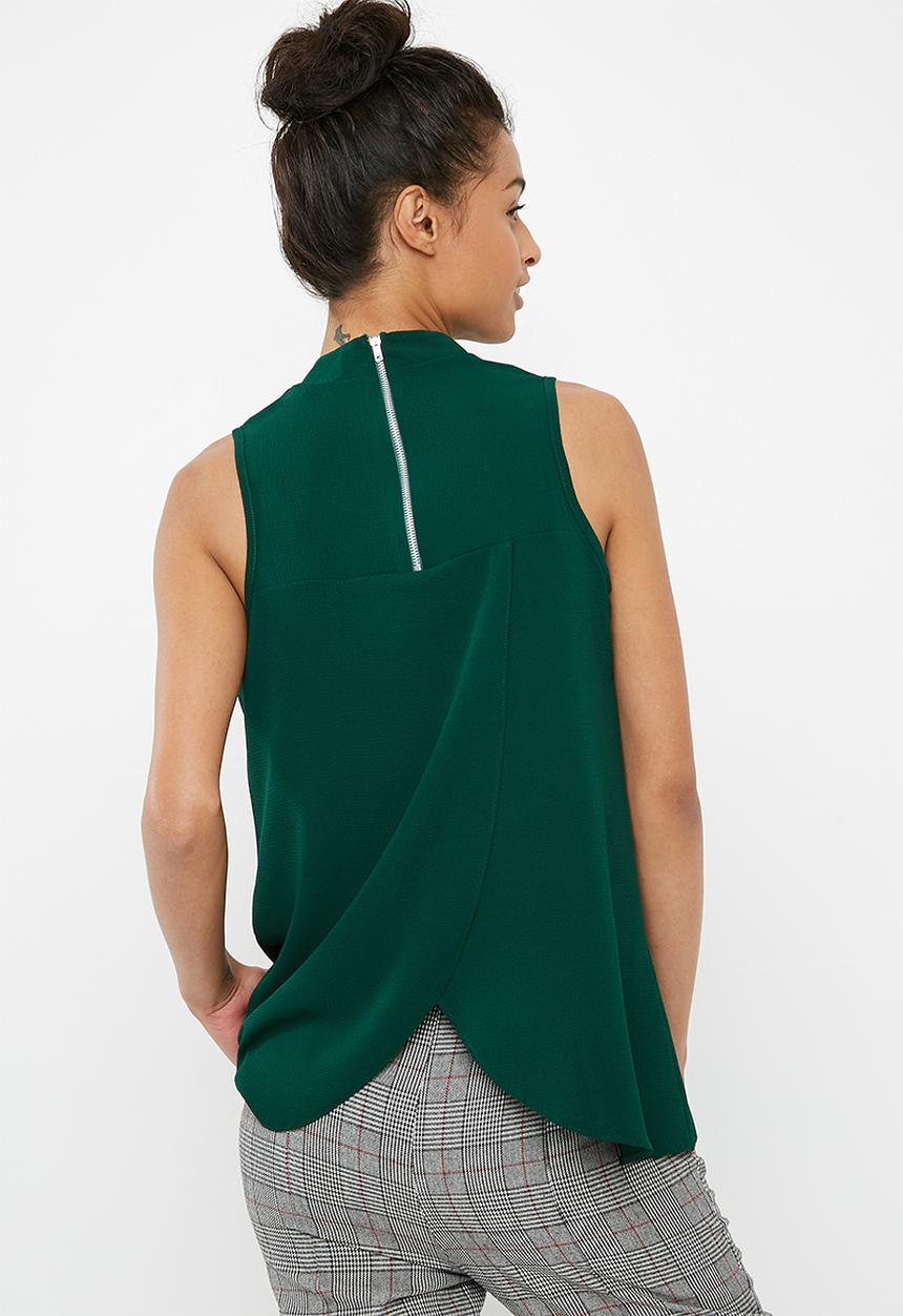 Superbalist - Turtle neck blouse with wrap back - green
