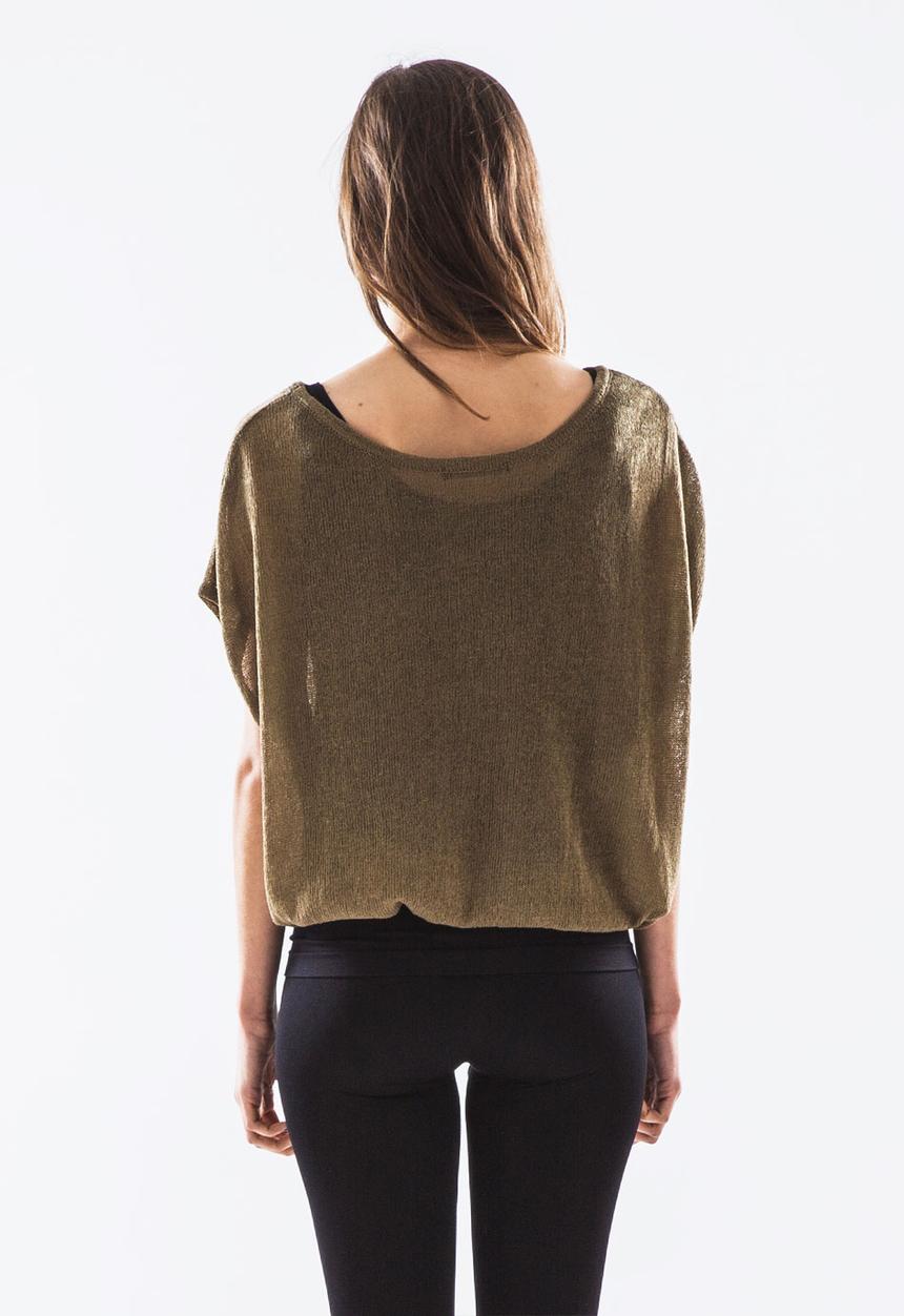 Milk & Shadow Spring - Hanger Print Crop Top – Tan