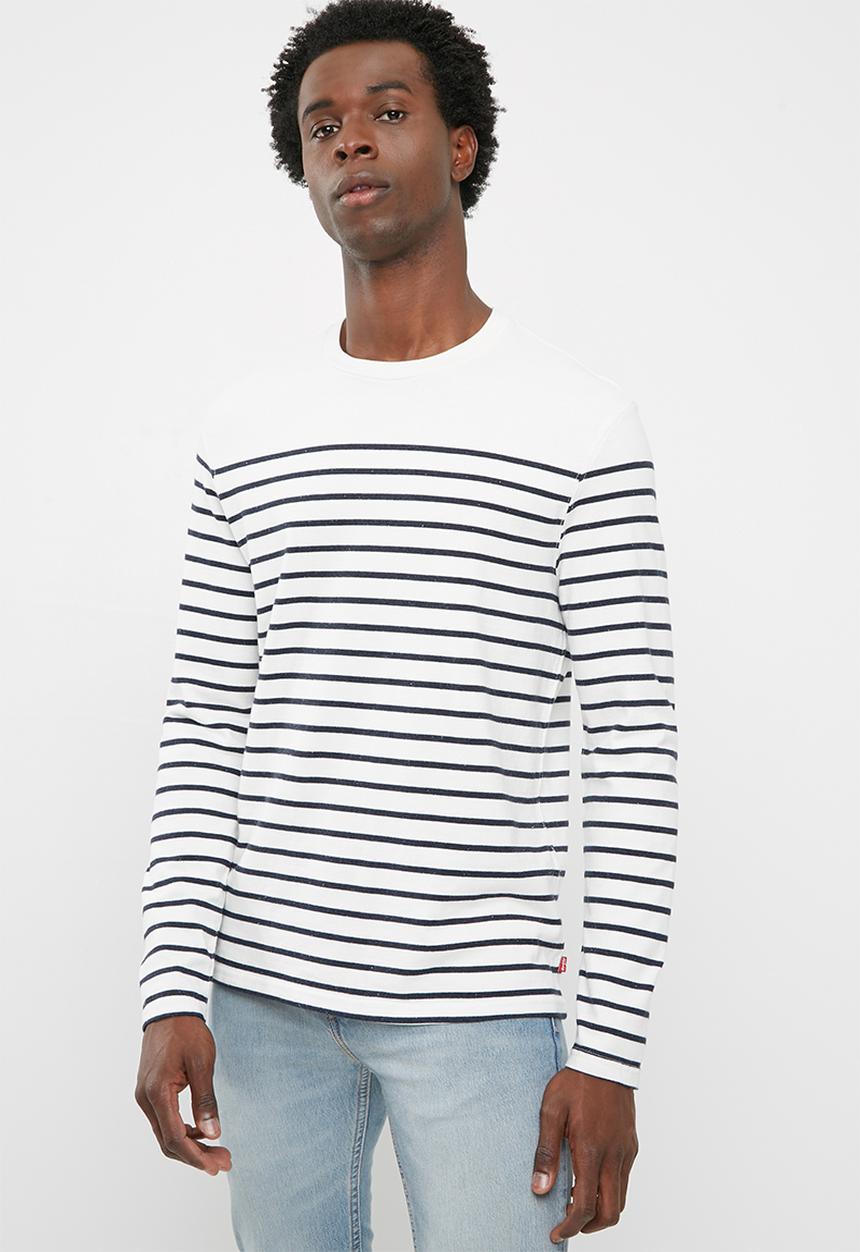 Levi’s® - Mission stripe long sleeve tee - white & black