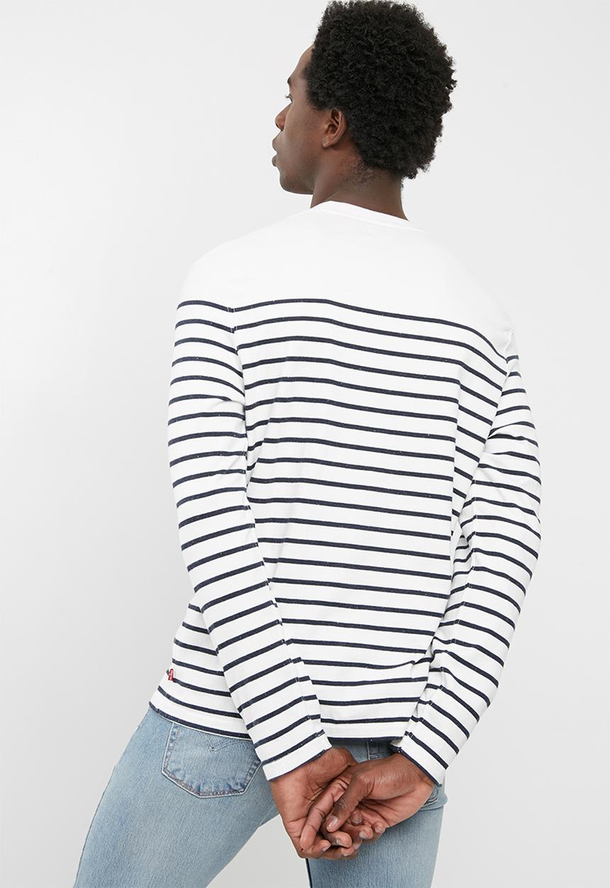 Levi’s® - Mission stripe long sleeve tee - white & black