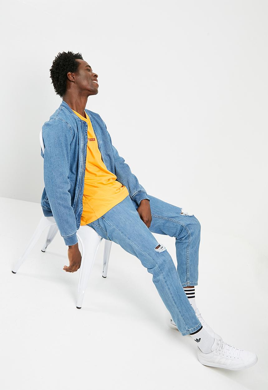 basicthread - Printed oversized long sleeve tee - yellow