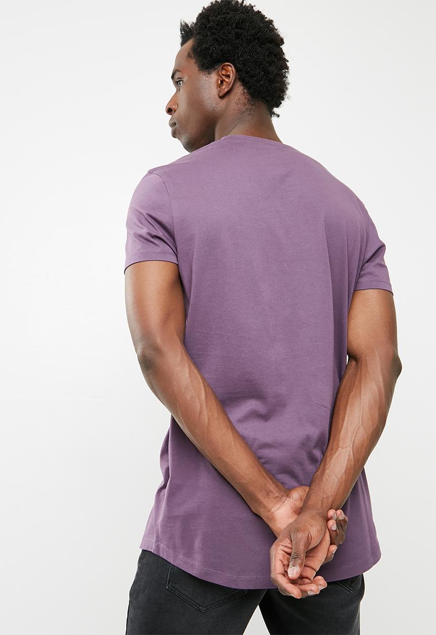Superbalist - Curved hem longline tee - purple