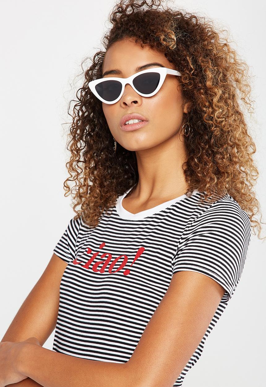 Cotton On - Narrah short frame cateye - white 