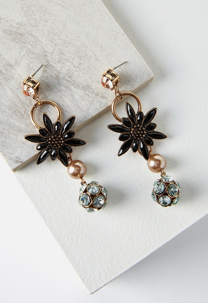 Rubi - Flower jewel drop earring - multi