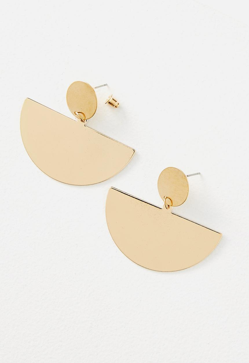 Cotton On - Queen metal statement earring - gold 