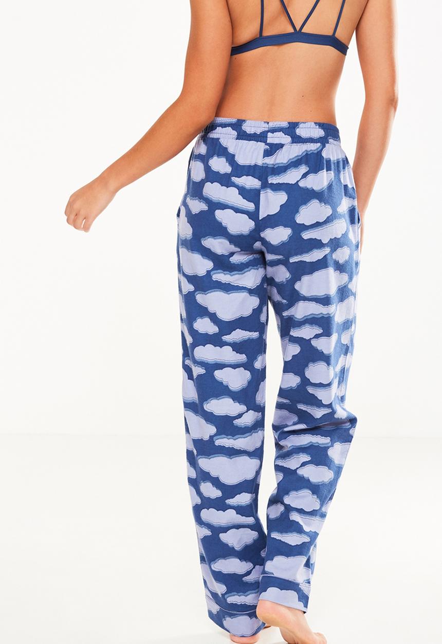 Cotton On - Non cuffed flannel pant - blue