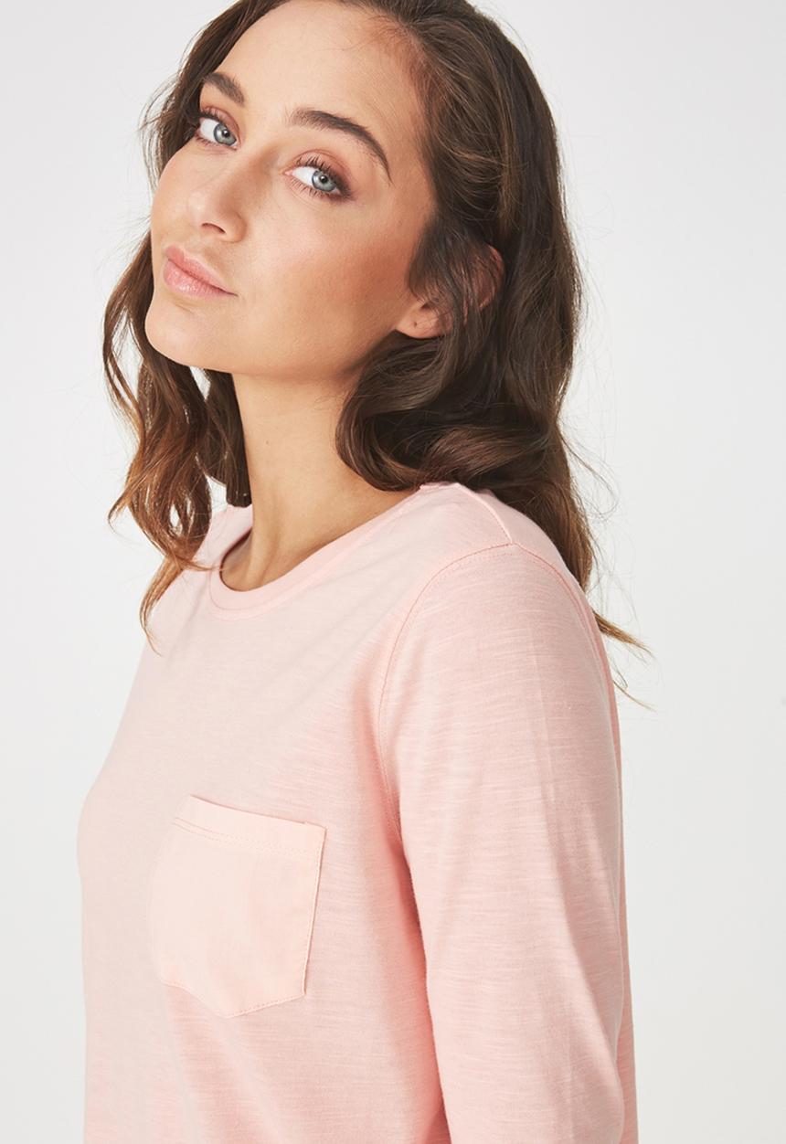 Cotton On - Boxy long sleeve top - pink 