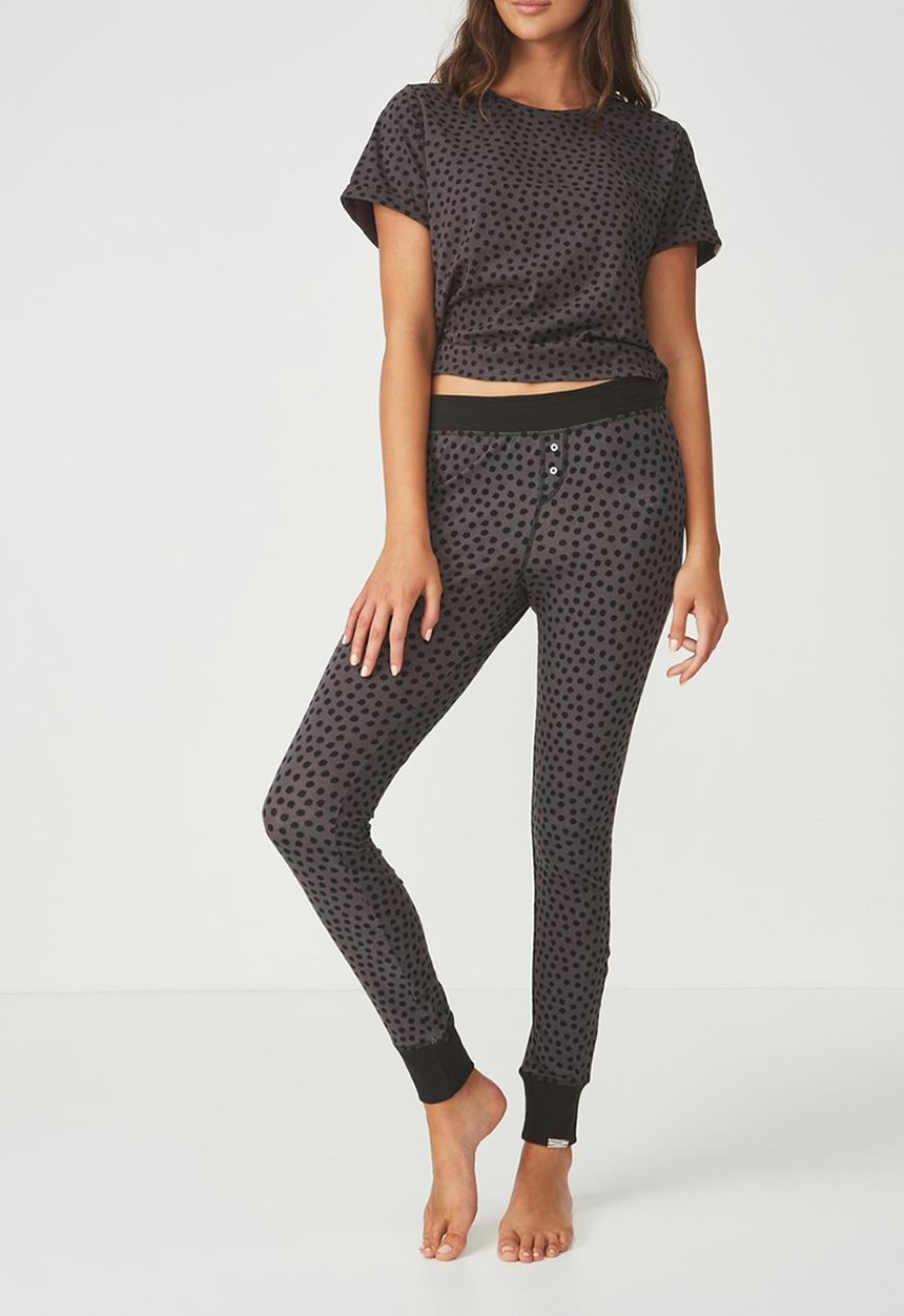 Cotton On - Jersey legging - charcoal & black