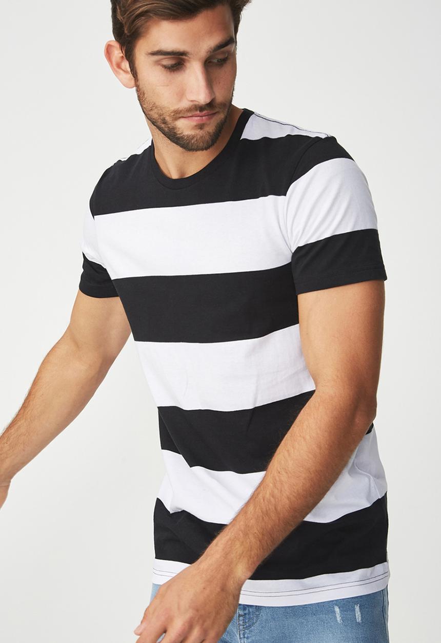 Cotton On - Tbar premium crew tee - black & white 
