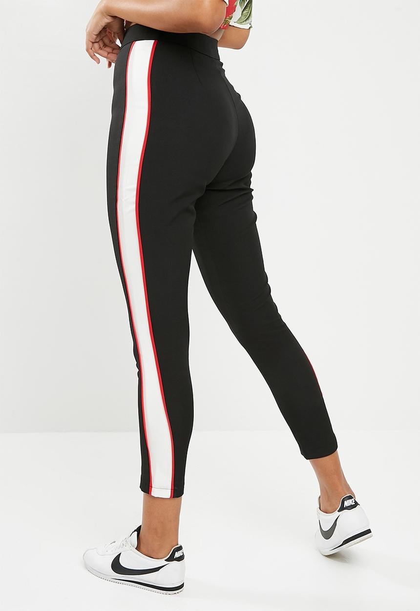 Missguided - Striped cigarette trousers - black 