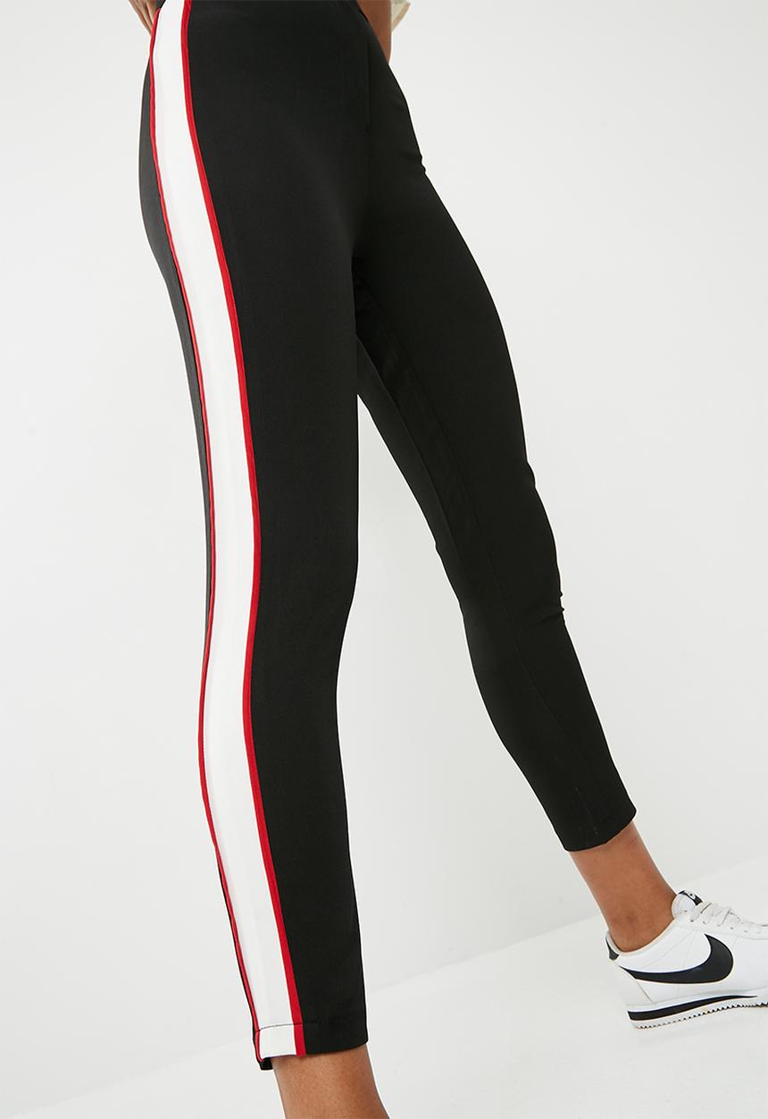 Missguided - Striped cigarette trousers - black 