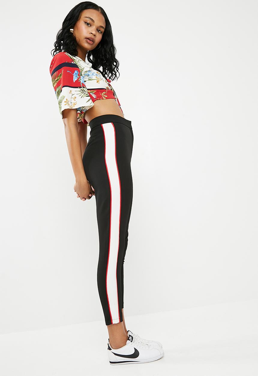 Missguided - Striped cigarette trousers - black 