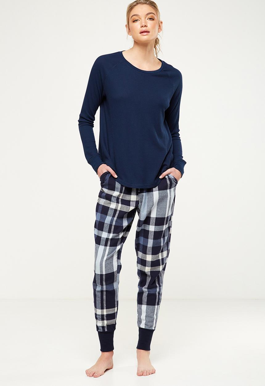 Cotton On - Waffle top - navy 