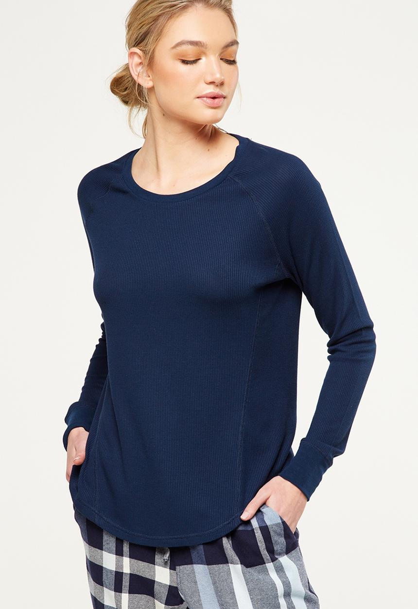 Cotton On - Waffle top - navy 