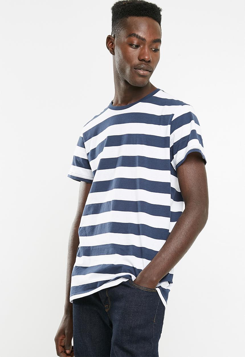 Cotton On - Tbar premium crew - navy & white 