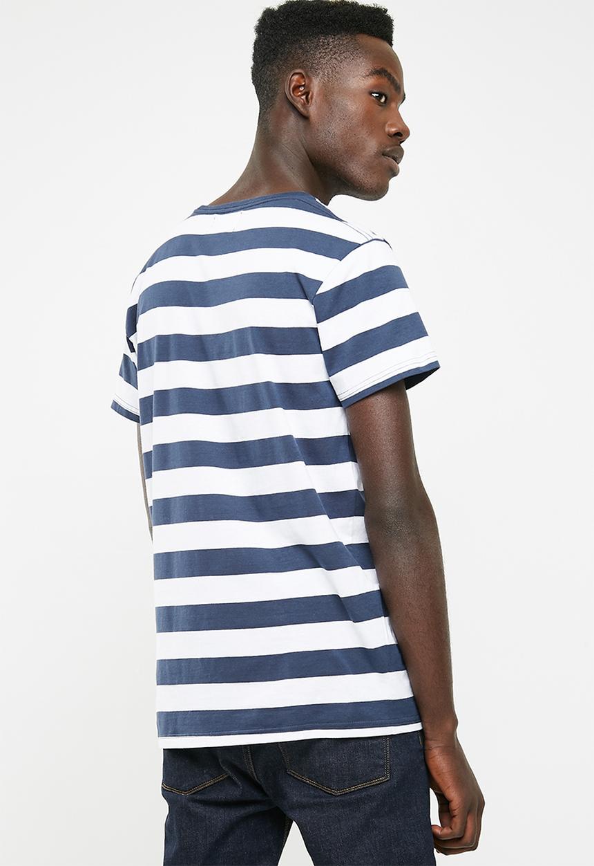 Cotton On - Tbar premium crew - navy & white 