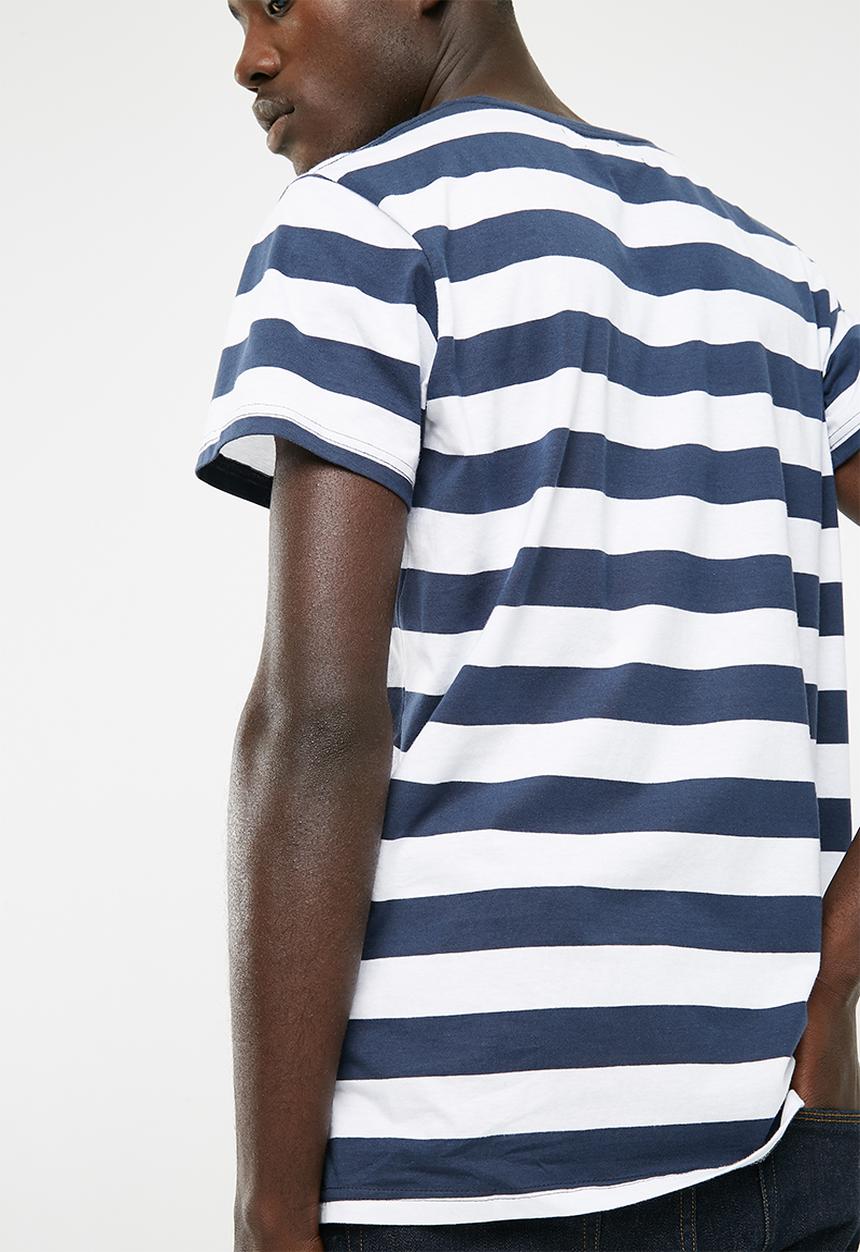 Cotton On - Tbar premium crew - navy & white 