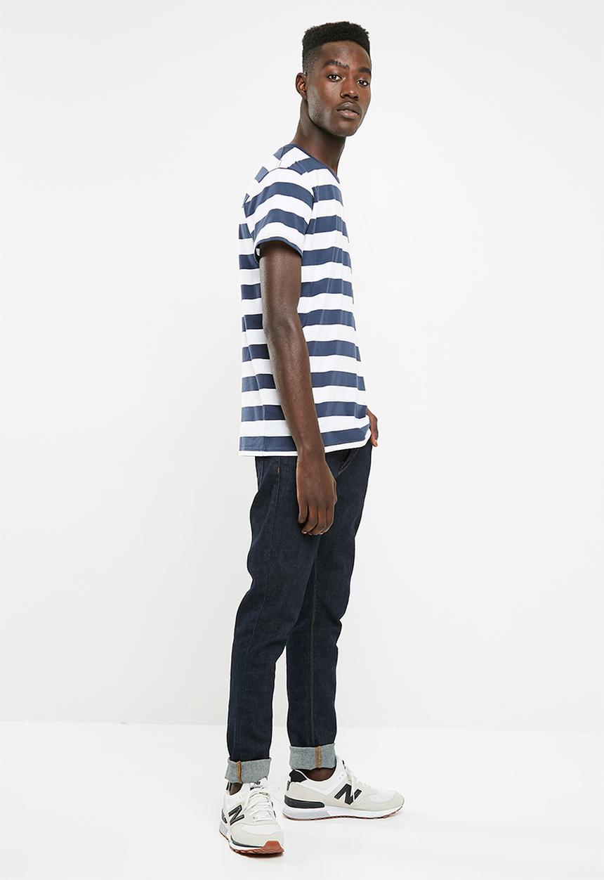 Cotton On - Tbar premium crew - navy & white 