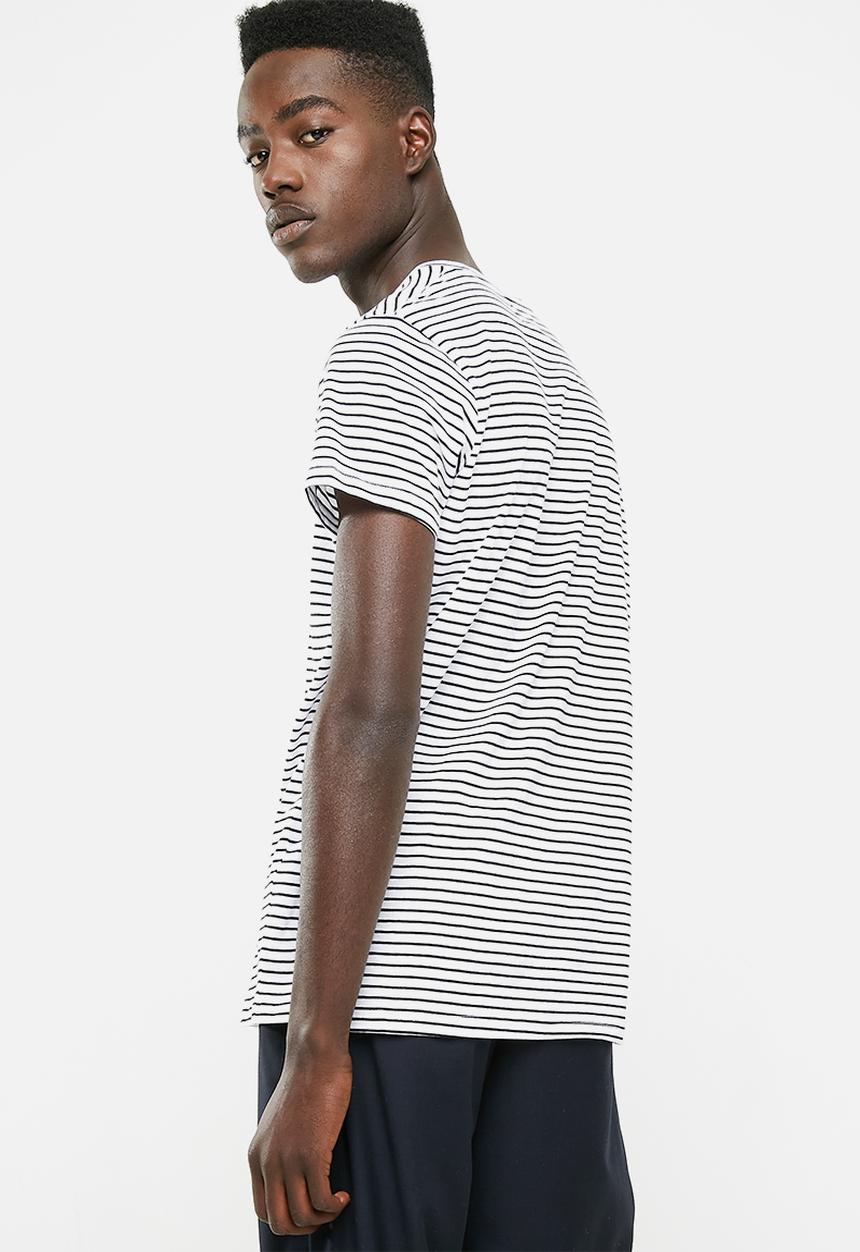 Cotton On - Tbar premium crew - white & black 