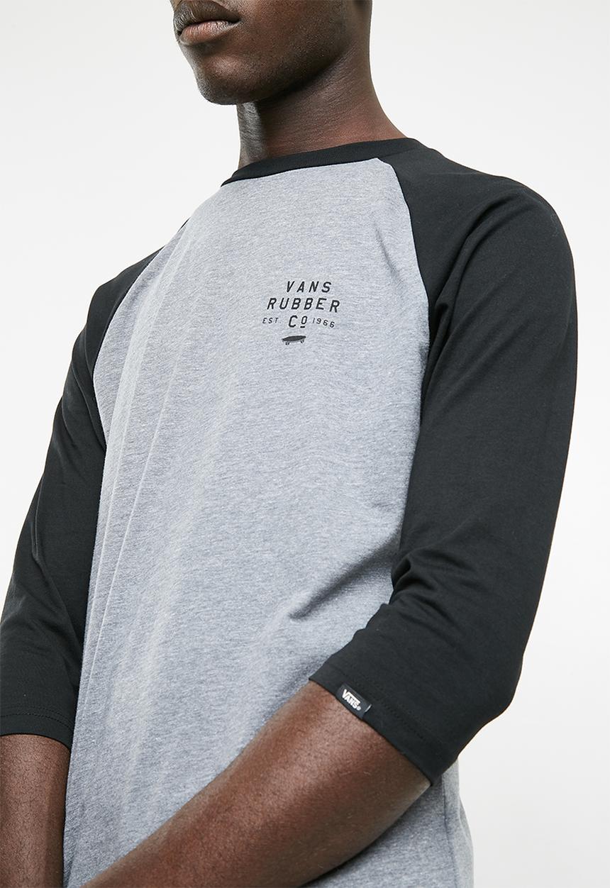 Vans - Stacked rubber raglan tee - grey & black 