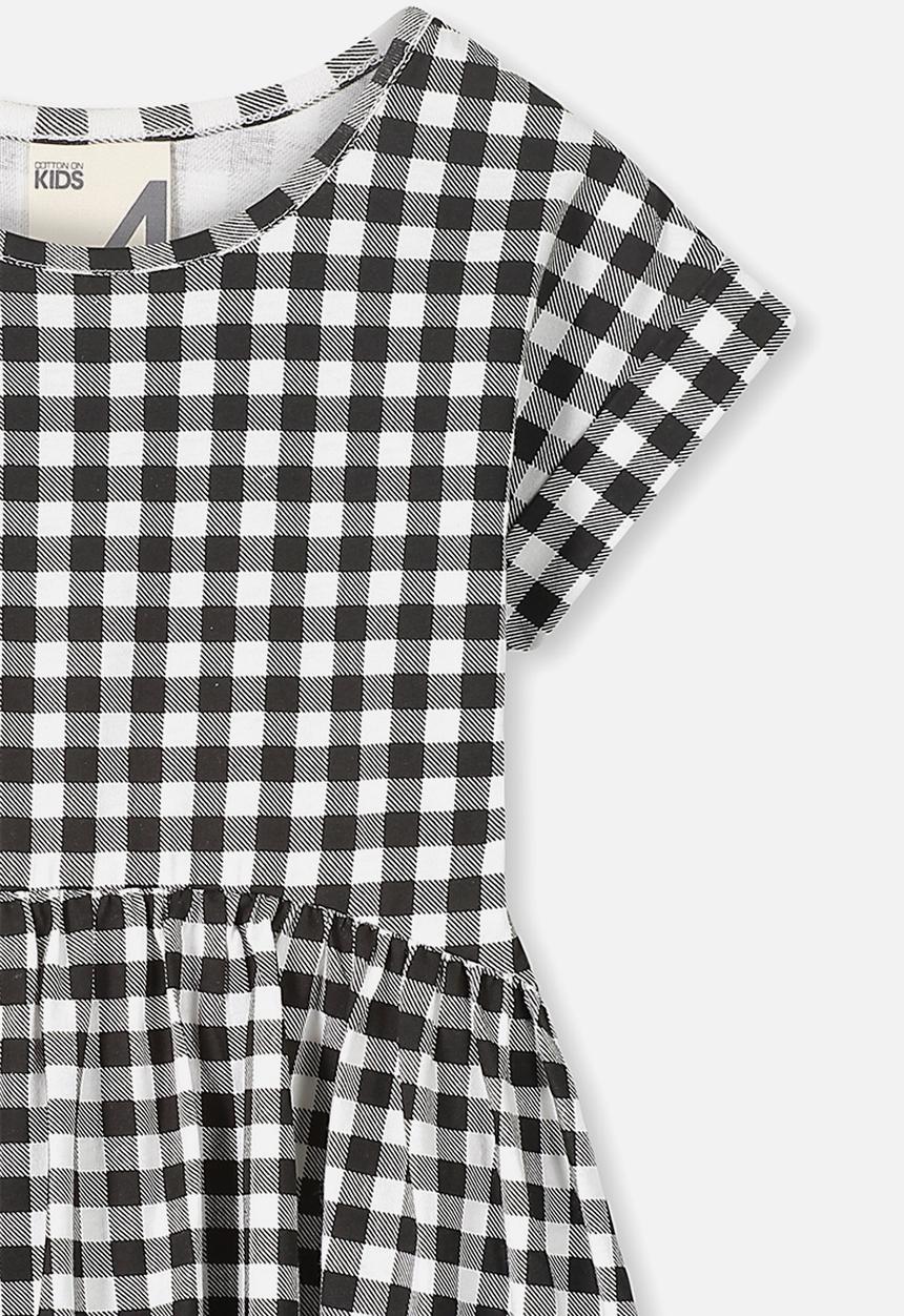 Cotton On - Nicola shorts sleeve dress - black & white