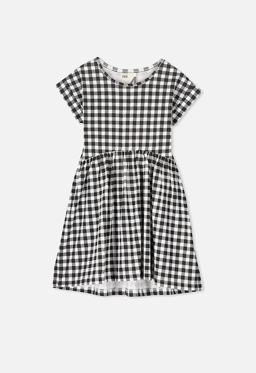 Cotton On - Nicola shorts sleeve dress - black & white