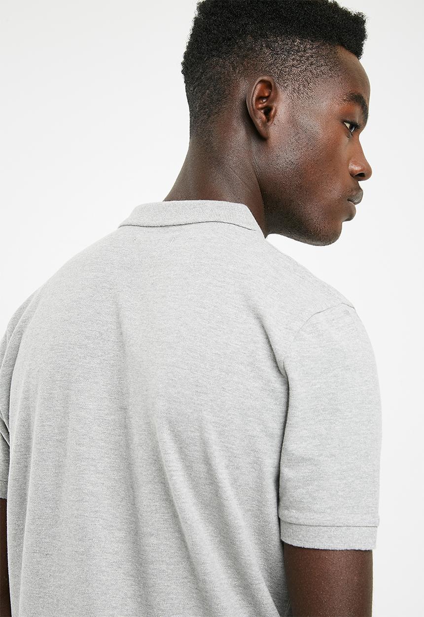 Superbalist - Pique short sleeve slim fit polo - grey 